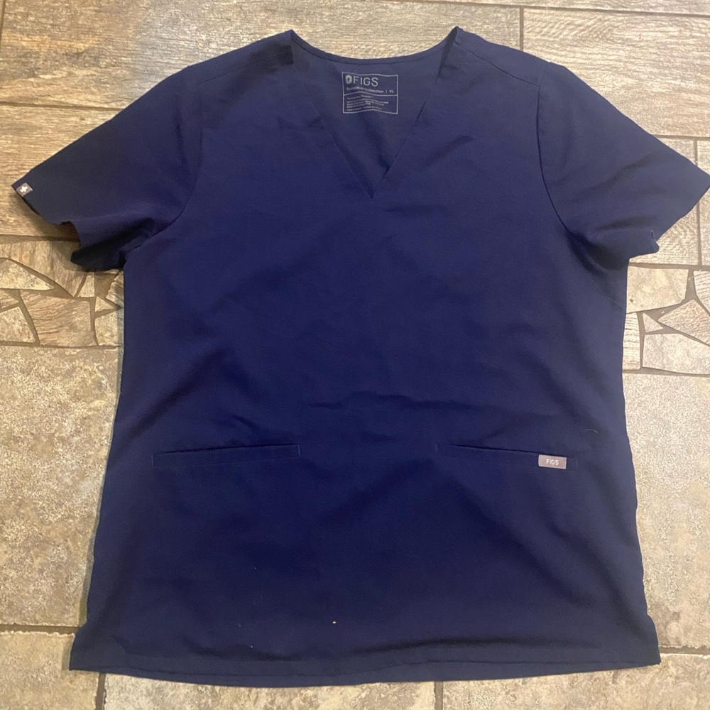 FIGS Navy Blue Scrub Top